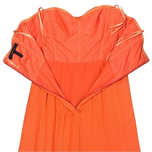 BCBGMaxazria Amber Melon Strapless Chiffon Maxi Dress sz 6 - Picture 5 of 15